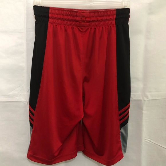 Adidas 3 Stripe Shorts Red - Picture 2 of 5